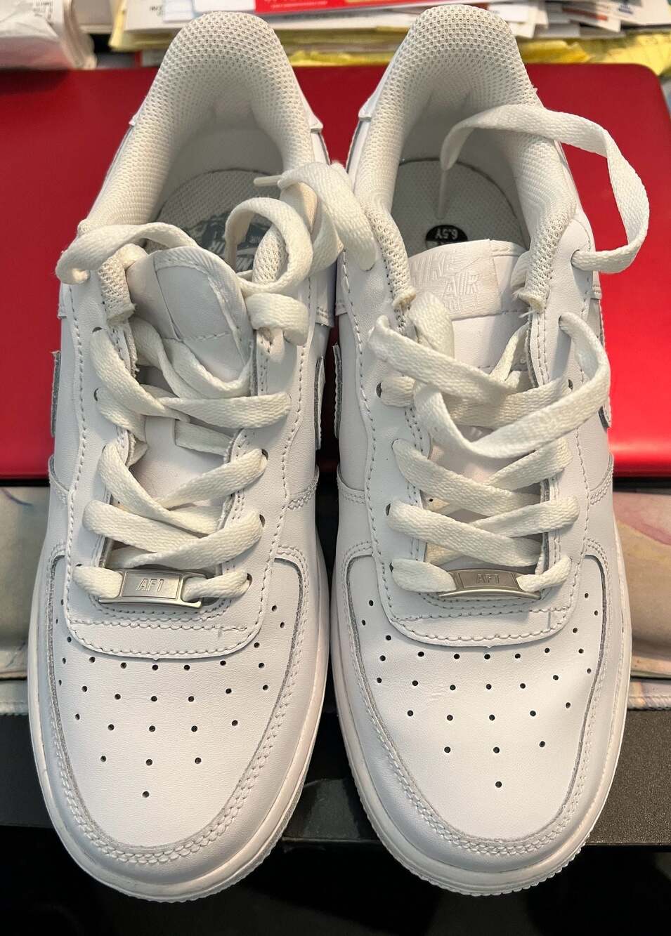 Nike Air Force 1 Low GS Triple White Youth Sneakers Size 6.5Y